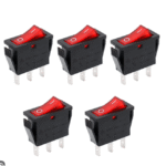 Interruptor basculante ON-OFF 250 V 16 A, 125 V 16 A, 3 terminais, luz vermelha