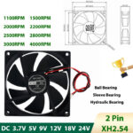 9025 Ventilador de refrigeração 90x90x25 mm CC 12 V/24 V sem escovas XH2.54 2 pinos