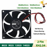 12025 Ventilador de refrigeração 120x120x25 mm CC 12 V/24 V sem escovas XH2.54 2 pinos