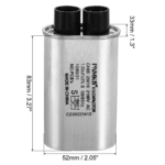 Condensador de alta tensão para micro-ondas 1uf 2100V Condensador AC HV